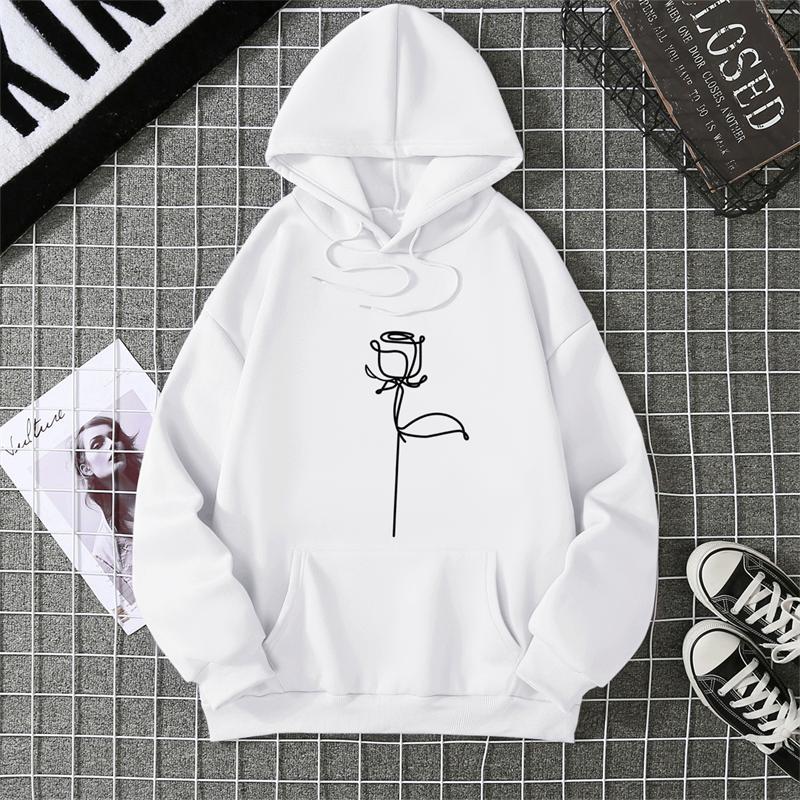 Winter Women's Hoodie High Street Unisex style Double Pockets Sweatshirts Outerwear Plus-Size Women's Clothing