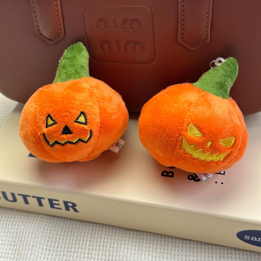 In-Stock Funny Halloween Pumpkin Plush Keychain Toy
