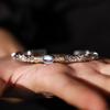 Tang Grass Pattern Moonstone Bracelet Retro Design Gold Hoop Pattern Open Bracelet Unisex