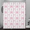 Charming Pink Bow and Heart Shower Curtain for a Sweet, Whimsical Bathroom Decor Theme that Adds a Touch of Playfulness