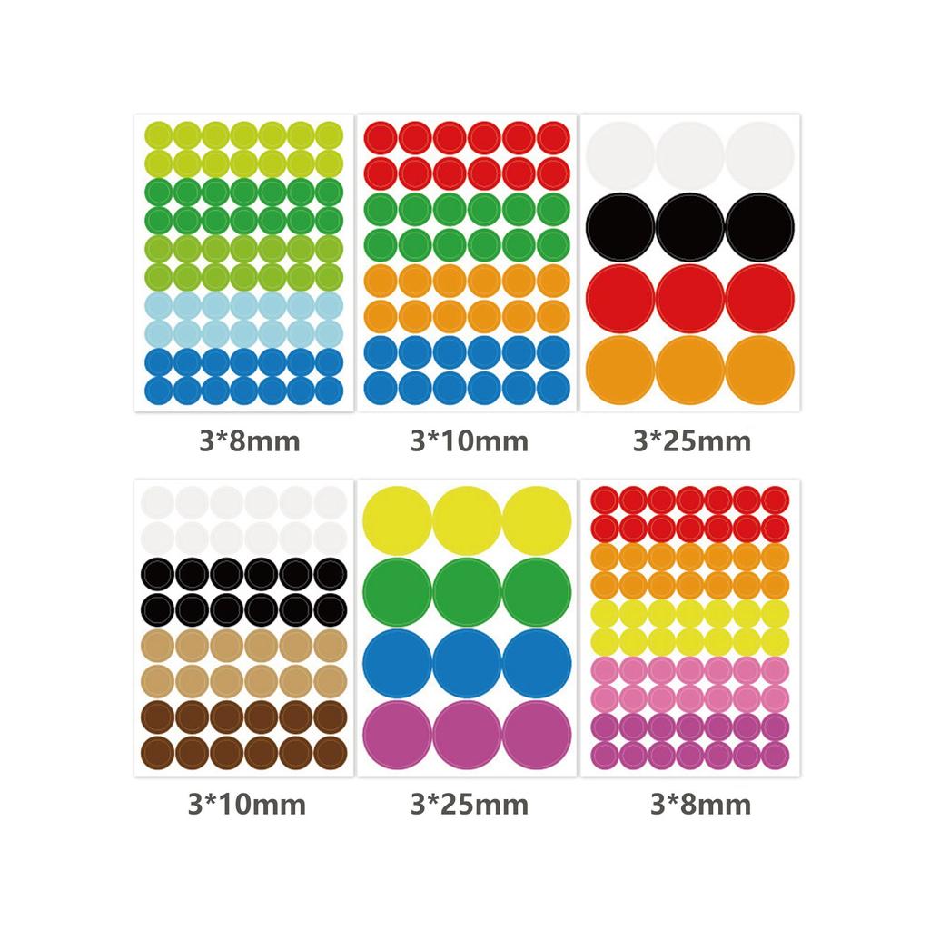 Dot Stickers, 14 Color  Writable Self-adhesive Blank Marker Notebook Round Sticker Labels