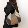 Casual Patchwork Canvas Saddle Shoulder Bags with Large Capacity High Quality Designer Style