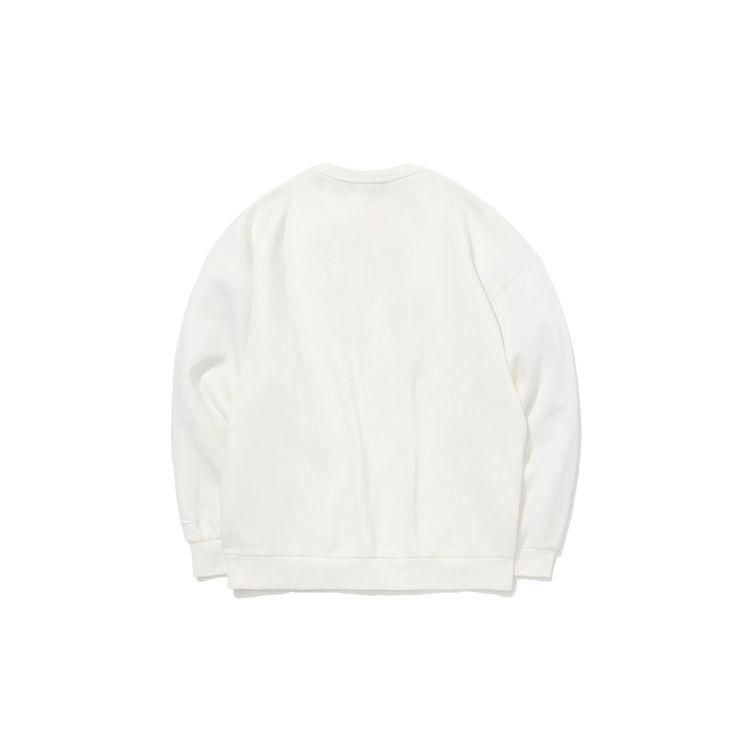 Li Ning Casual Sports Embroidered Pullover Sweatshirt Unisex sweatshirt Off-White AWDQB40-2