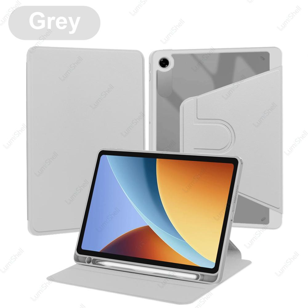360° Rotation Stand Case for Xiaomi Redmi Pad 2 SE 9.7 inch 2026, with Pencil Holder Acrylic Clear Cover, with Auto Sleep/Wake