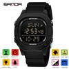 SANDA Watches for Men's Countdown Alarm Clock LED Analog Digital Military Outdoor Sports 50M Waterproof Electronic Watches