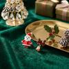 Festive Alloy Ear Accessories 1 Pair Christmas Earrings for Women, Santa Claus Jingle Bell Bow Oil Dripping Jewelry Stud Earrings, Holiday Xmas Party,