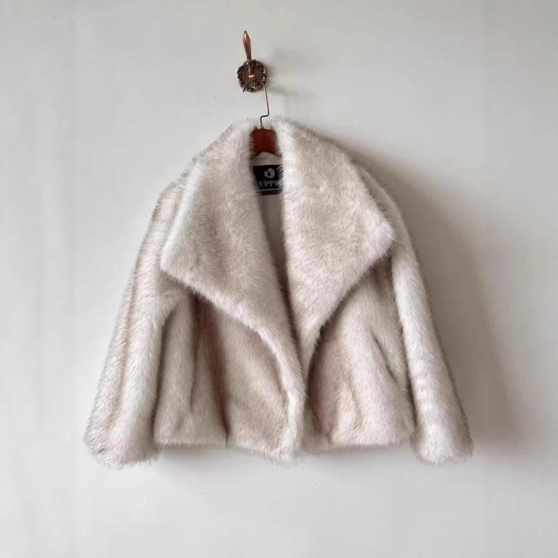 Winter Warm Imitation Fur Jacket Large Lapel Soft Fox Fur Jacket Fashionable High Hair Women's Clothing