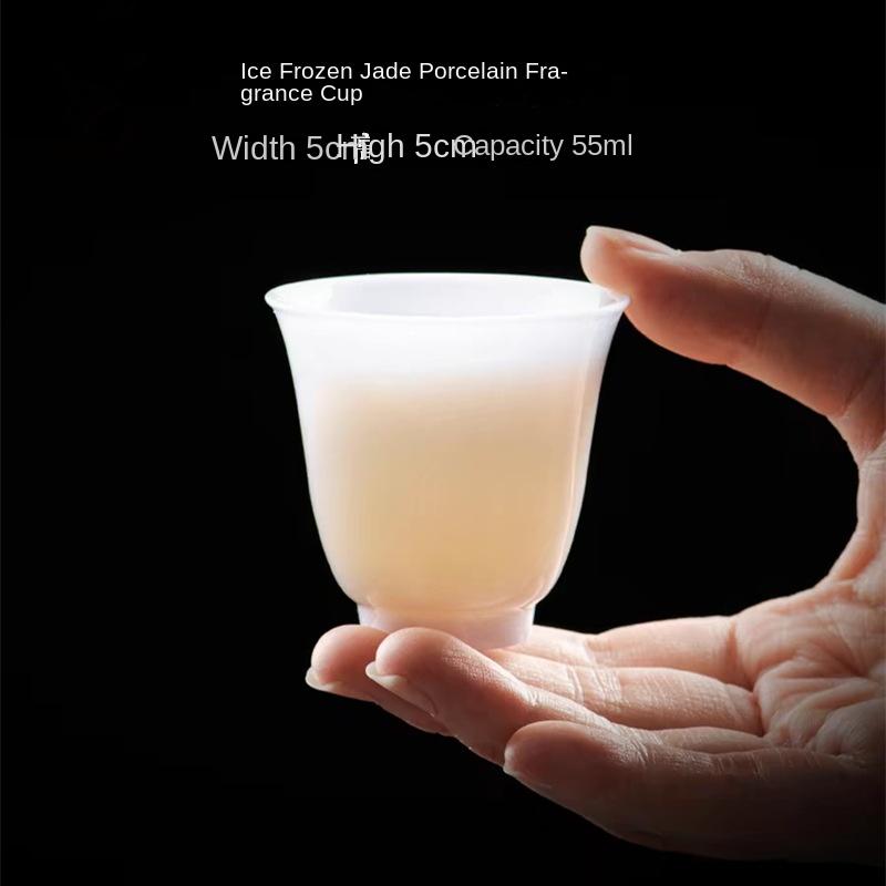 Ice-like Frozen Jade Porcelain Tea Cup White Porcelain Small Teacup Kung Fu Tea Set Ceramic Cup Teacup Tea Bowl