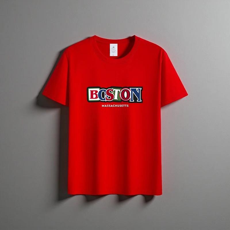 Letní Nové Unisex Všestranné Tričko z Čisté Bavlny Módní Ležérní Top s Kulatým Výstřihem Prodyšné Volného Střihu Tričko s Krátkým Rukávem s Potiskem