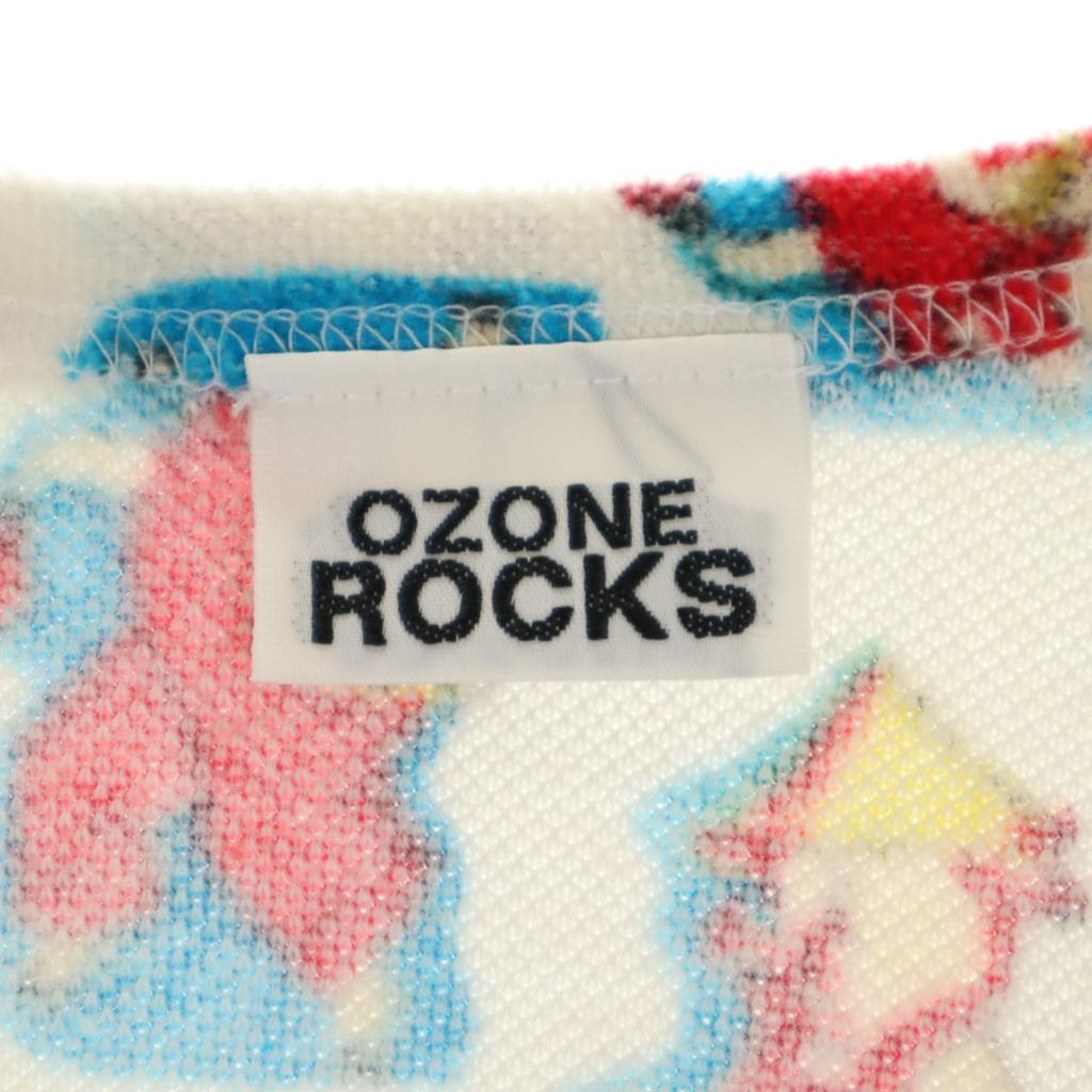 OZONE ROCKS made in Japan Pig Pattern French sleeve Cut white Women Used