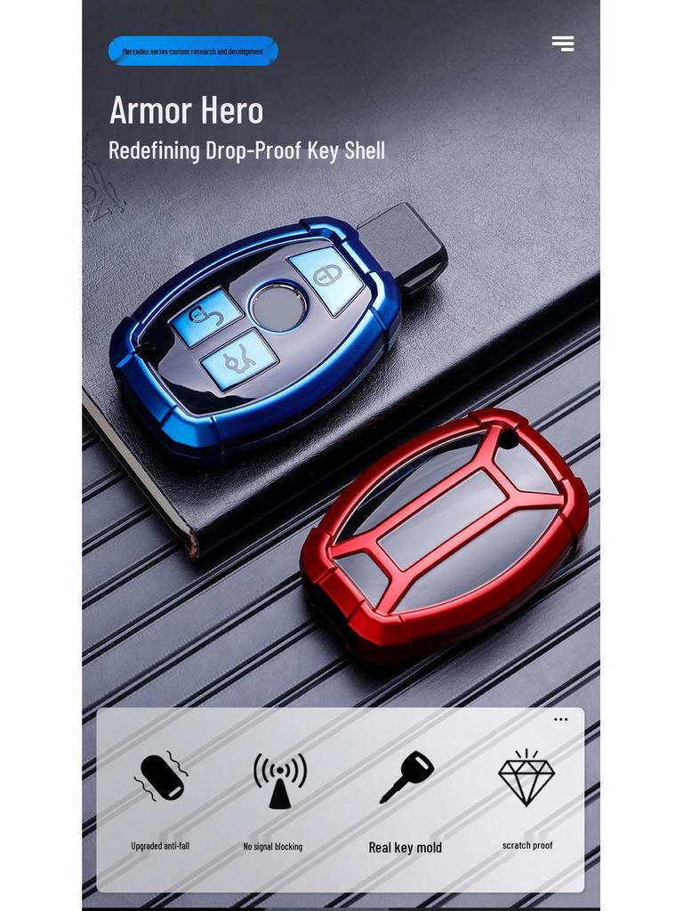 Mercedes Key Cover for E-Class, C-Class, C200L, CLA, GLA200, GLC260L, and GLS Models