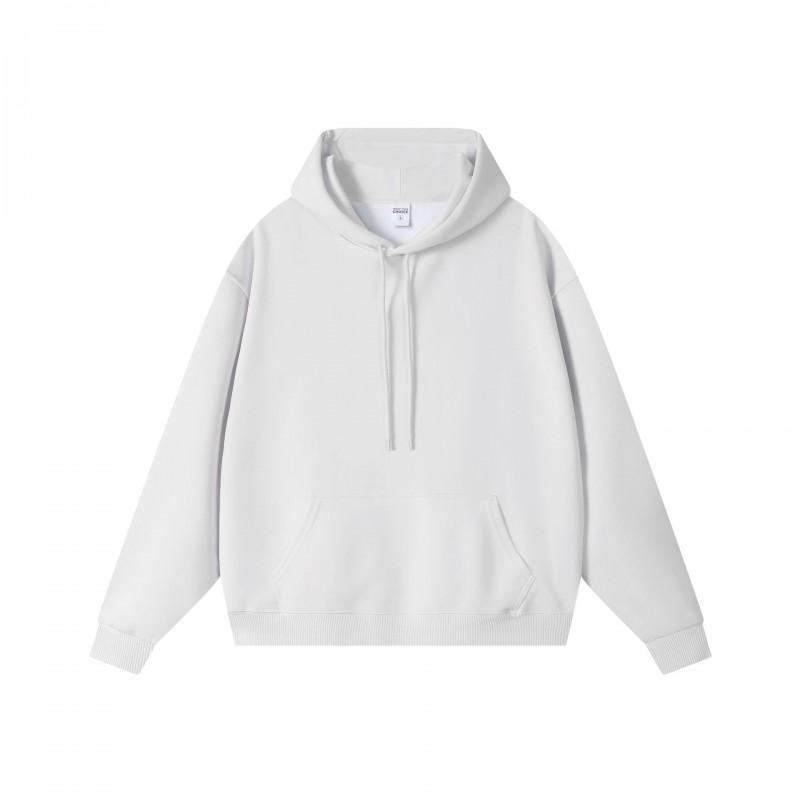Mens Oversized Heavyweight 450g Fleece-Lined Crewneck Sweatshirt Loose Fit Drop Shoulder Solid Color American Style