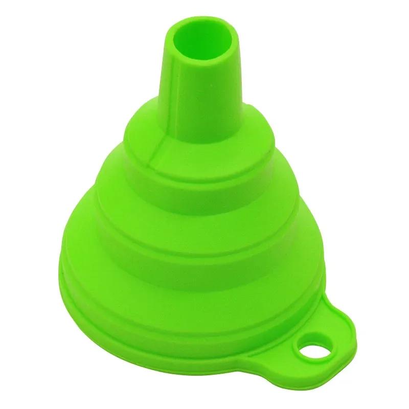 1/4PCS Silicone Collapsible Funnel Foldable Kitchen Long Neck Dispense Gadget Tool Filter Sorter Small Water Bottle Liquid Oil