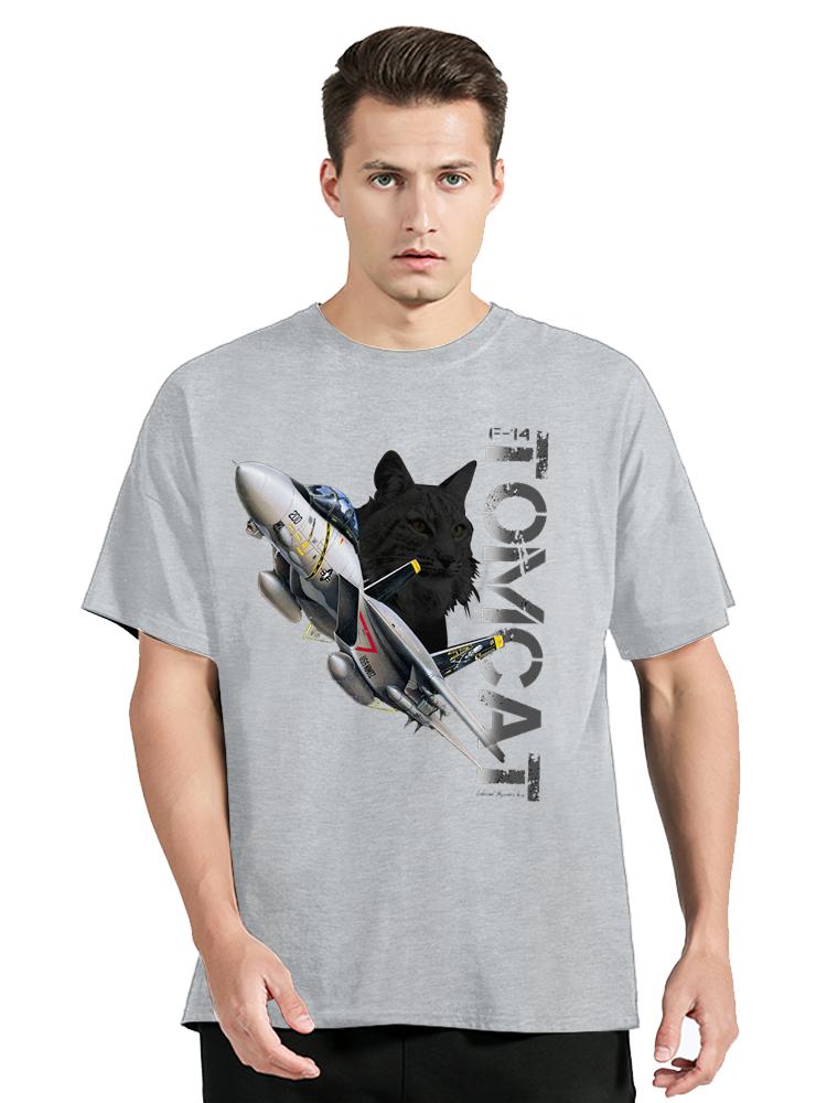 Naval F14 Tomcat Fighter Graphic Fitness Tshirt Cotton Tops Tees Mens Clothing Oversized Unisex Tshirt Streetwear Tshirt S
