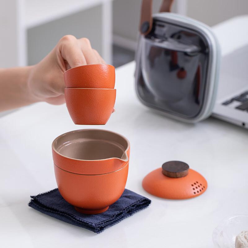 Lailuo Black Ceramic Portable Travel Tea Set