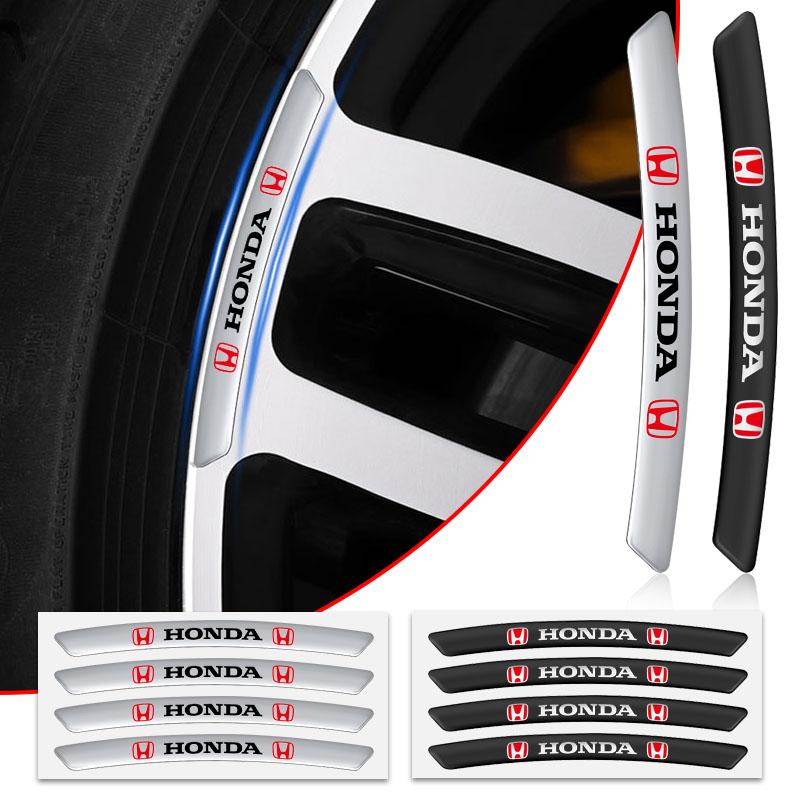 4Pcs Auto Wheel Hub Badge Tire Rim 3D Stickers Car Accessories For Honda Civic XR-V HR-V City Accord Odyssey Spirior CRV Jazz