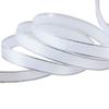(25 Yards/Rolle) Weißes Silberkanten Satinband Großhandel Geschenkverpackung Weihnachtsband (6/10/20/25/40mm)