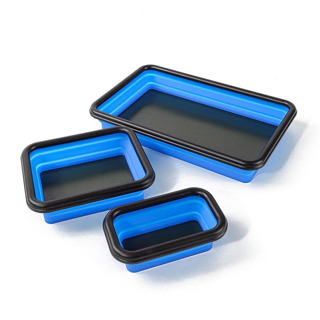 Collapsible Magnetic Screw Tray Storage Box Organizer For Plumber Carpenter Disk Storage Plate Silicone Bowl Tool Part