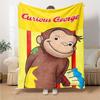 1pc Curious George (5) Blanket, Gift, for Men and Women, Soft Blanket, Good for Sofa Bed Couch Travel, Lightweight Flannel Blanket