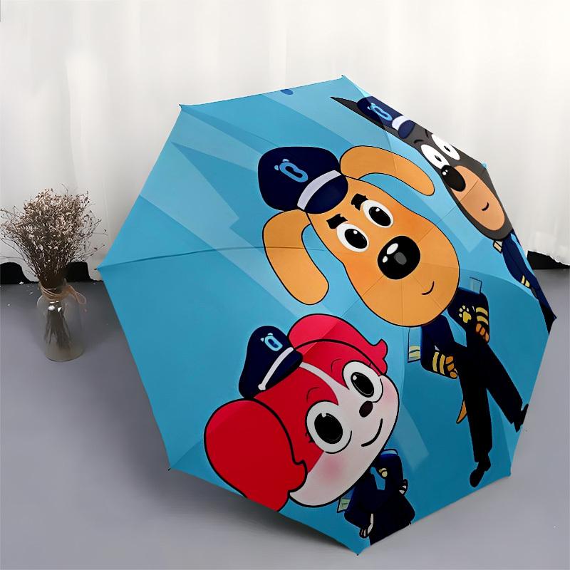 Policemen, Cartoon Automatic Opening and Closing, 8 rib Structure Portable Umbrella, Suitable for Men and Women in All Seasons Perfect Gift