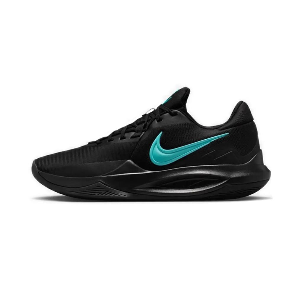 Nike Precision 6 Abrasion Resistant Slip Resistant Low top Basketball Shoes Men's Black White I07605-040 (Team1392-)