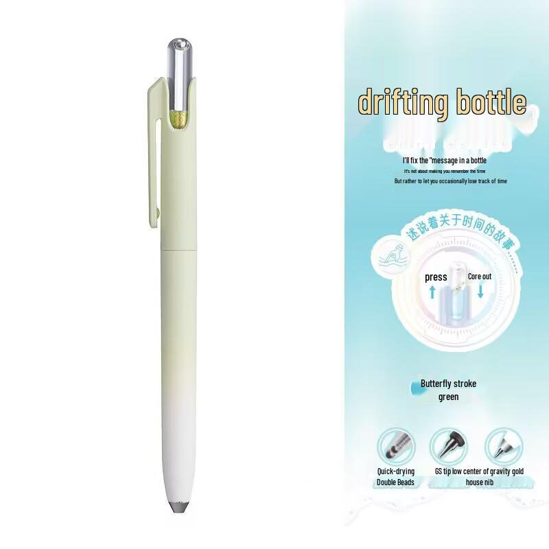Penna Gel Heshuo 361 con Cappuccio Ribaltabile Gradiente, Bassa Gravità, Doppia Sfera, Asciugatura Rapida, Penna Nera Decompressione