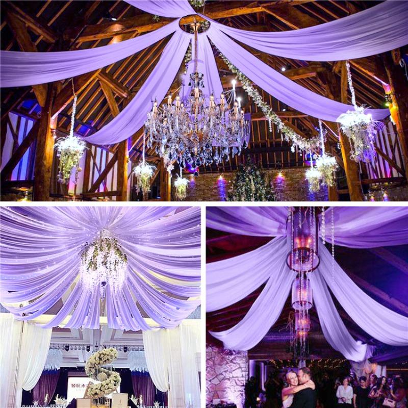 1 pezzo Tende da soffitto colorate per matrimonio Decorazione Tenda in chiffon lucido Drappeggio per cerimonia all'aperto di matrimonio Decorazione per feste