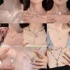 Silver Cross Pendant, Long Necklace, Women's Light Luxury Niche High-end Sweet and Cool Spice Girl Style Collarbone Chain Accessories