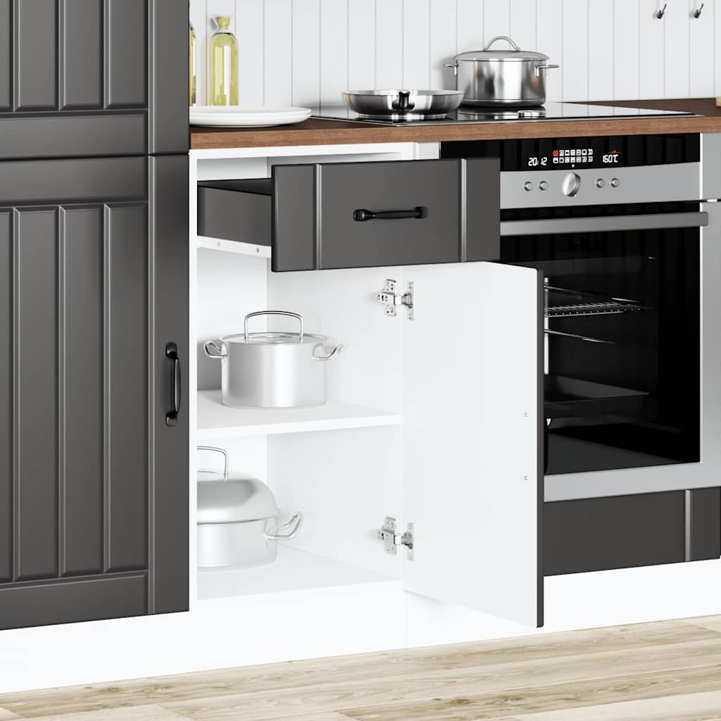 Kitchen Base Cabinet „Lucca” Black Glued Wood