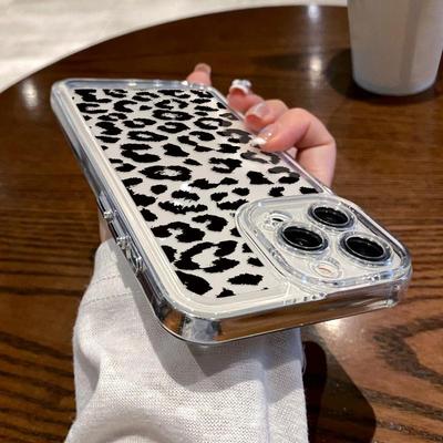 For iPhone 17 16 15 Pro Max Air 14 13 Leopard Print Butterfly Patterned Silicone Soft Phone Case Cover