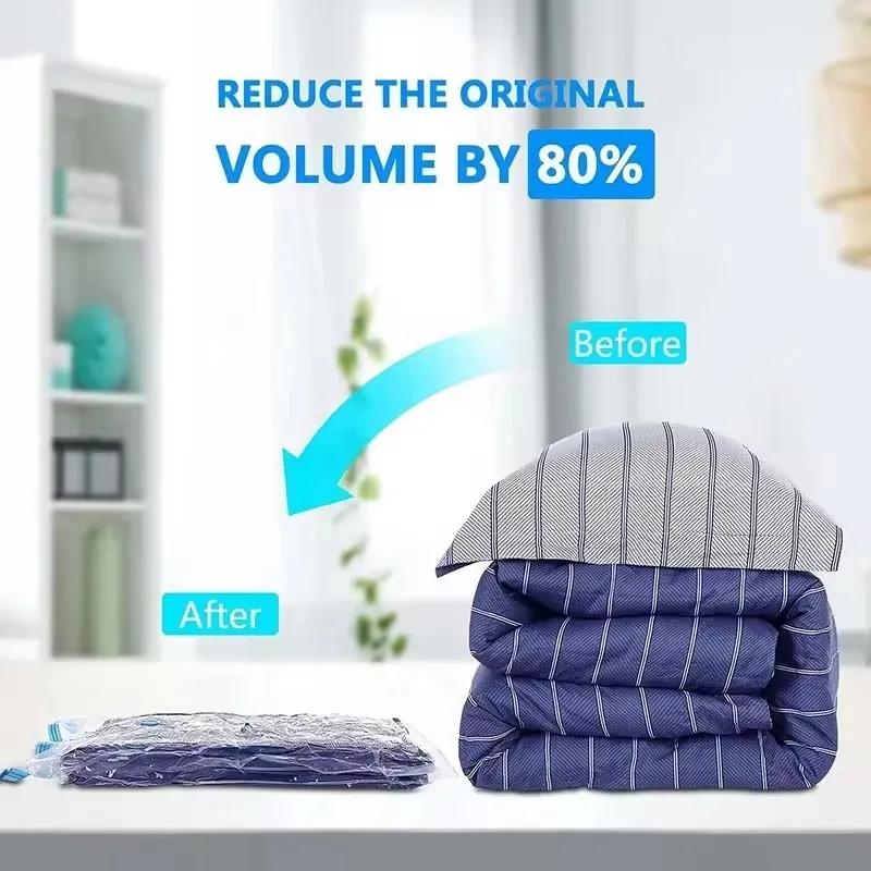 5PCS Vacuum Bag and Pump Cover for Clothes Storing Large Plastic Compression Empty Bag Travel Accessories Storage Container