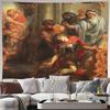Vintage Tapestry Wall Hanging Medieval Knight Battle Scene Art Home Decor Gothic Renaissance Tapestry Room Divider