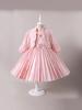 Children's High-End Formal Piano Performance Dress Set with Stand Collar & French Puff Sleeves