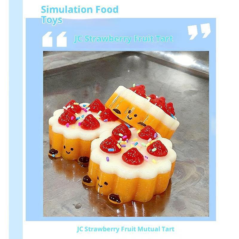 Strawberry Egg Tart Squishy Toy With Cute Design And Soft Texture Perfect For Stress Relief Home Office Relaxation
