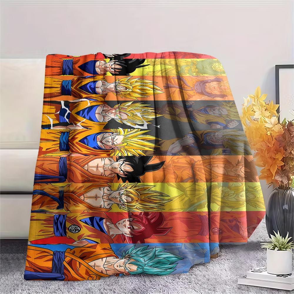 Dragon Ball Character Print Flannel Blanket High Quality Comfortable for All Seasons Home Decor Warmth and Comfort Perfect for Christmas Gifts
