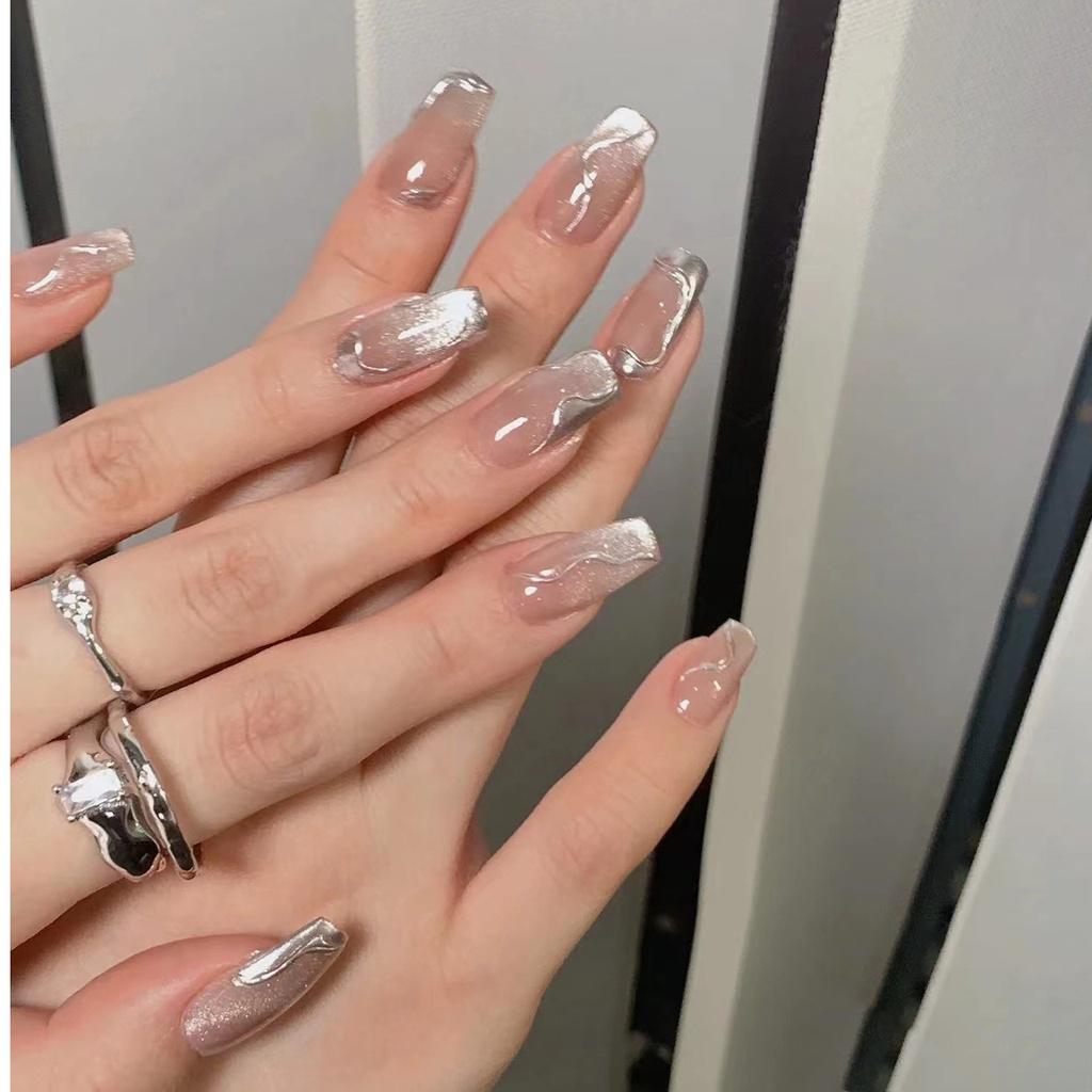 

Ручная работа Ношение Ногтей Кошачий Глаз Градиент Зеркало Волшебное Зеркало Розовый Съемный S