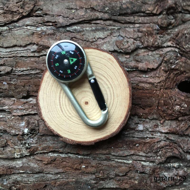 Zinc Outdoor Mountaineering Multifunctional Keyring with Compass & Thermometer