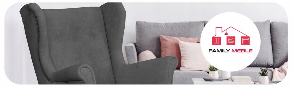 Fotel uszak bujany skandynawski welur Hunter Family Meble szary