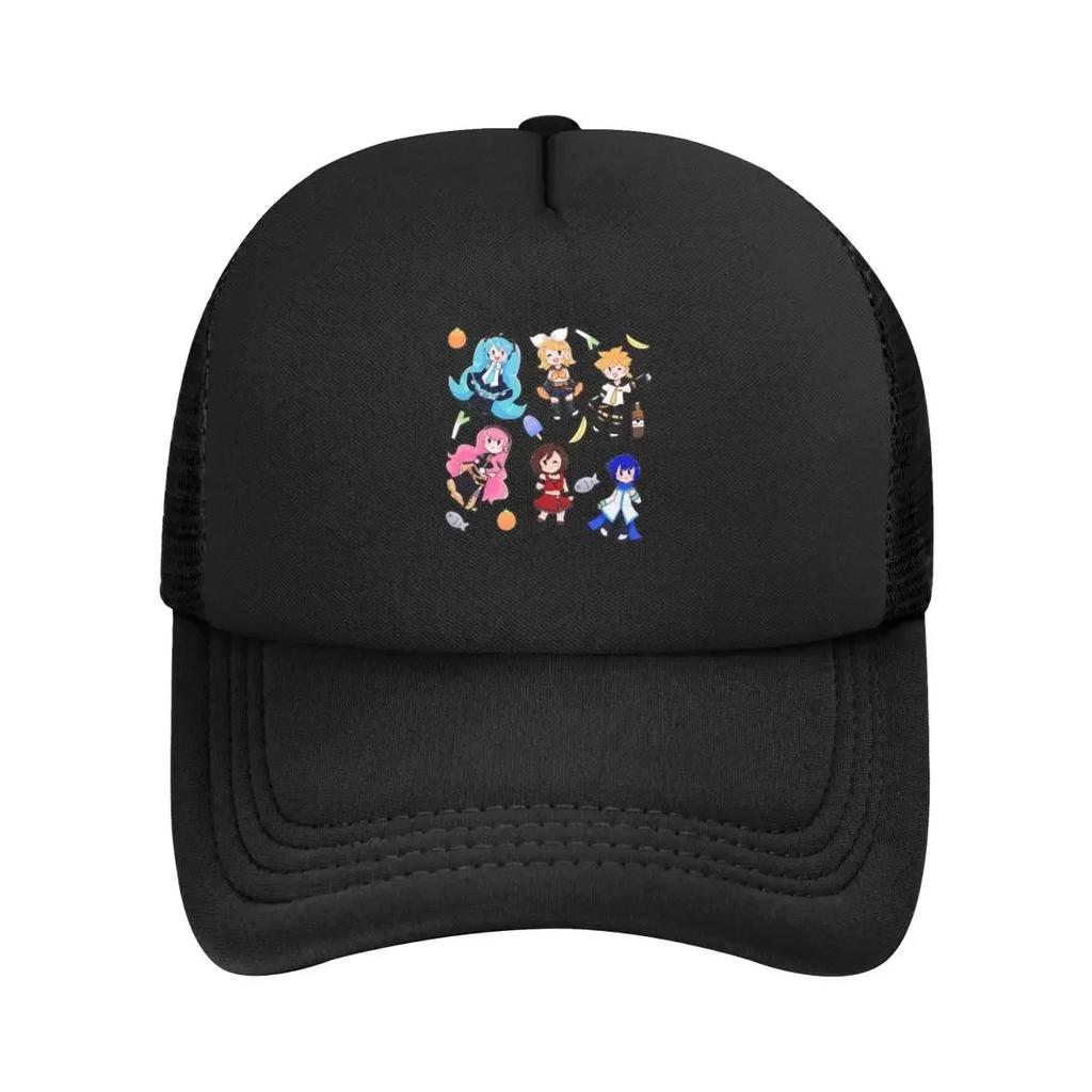 Vocaloid Chibi Chaos! Miku Mesh Baseball Caps Snapback Fashion Baseball Hats Breathable Casquette Outdoor For Unisex's And Women's