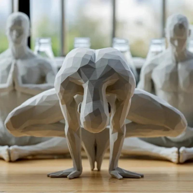 Calming Meditation Man Series Resin Figurine Small Ornament Zen Home Decor Living Room Shelf Desktop Yoga Mindfulness Crafts