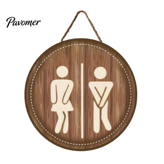 Vintage Hanging Room Sign Wooden Restroom Signs, Men's And Women's Wall Half Toilet Solid Wood Art Bathroom Decor Sign, Rustic Signs Office