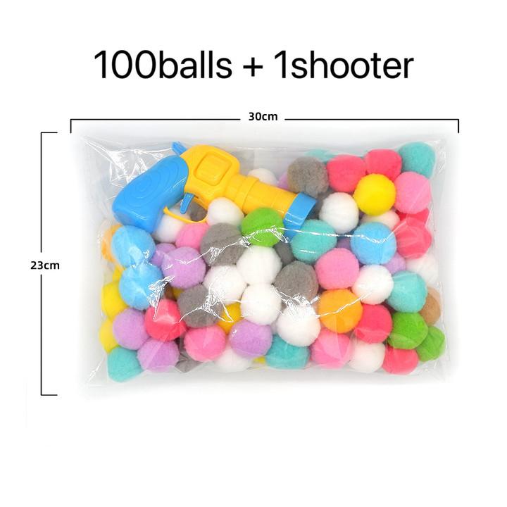 Cat Toy Ball Interactive Launch Training Toy For Pet Puppy Dog Kitten Creative Mini Shooting Gun Games Stretch Plush Ball Toys