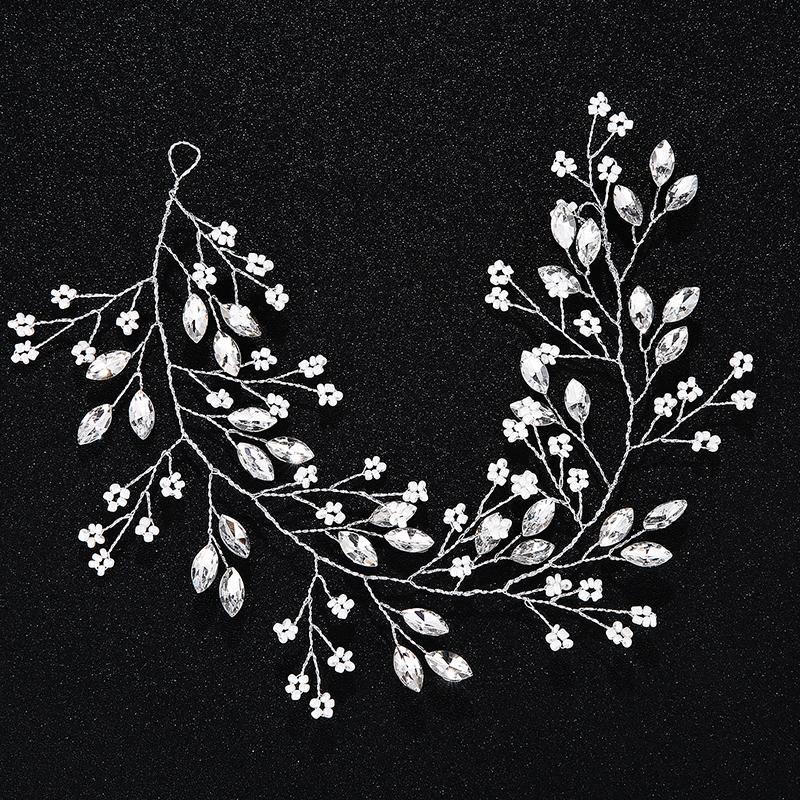 Miallo Handmade Flower Leaf Headbands Bridal Hair Vine Jewelry Hair Accessories Ornaments Wedding Tiaras and Crowns for Bride