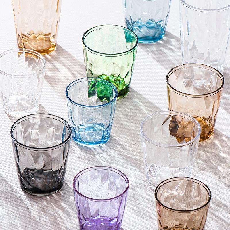 1PC Acrylic AS Water Cup Household Color Plastic Cup Gargle Beer Cup Restaurant Juice Cup Drop Resistant Reusable