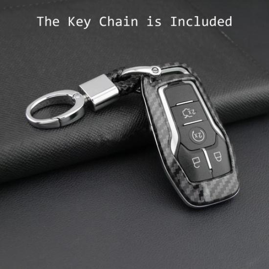Carbon Fiber Smart Key Fob Cover Case For Ford Fusion Explorer Edge F150 Mondeo