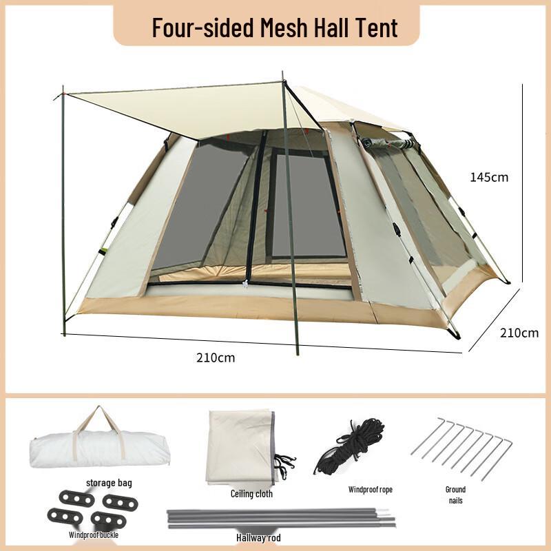 Outdoor Pop-Up Camping Tent 210x210x145cm (3-4 Person)