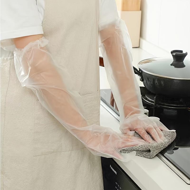 10pcs Extra-Long Kitchen Cleaning Gloves - Durable PVC, Lightweight & High Quality, Ergonomic Design for Multi-Purpose Use In Dishwashing