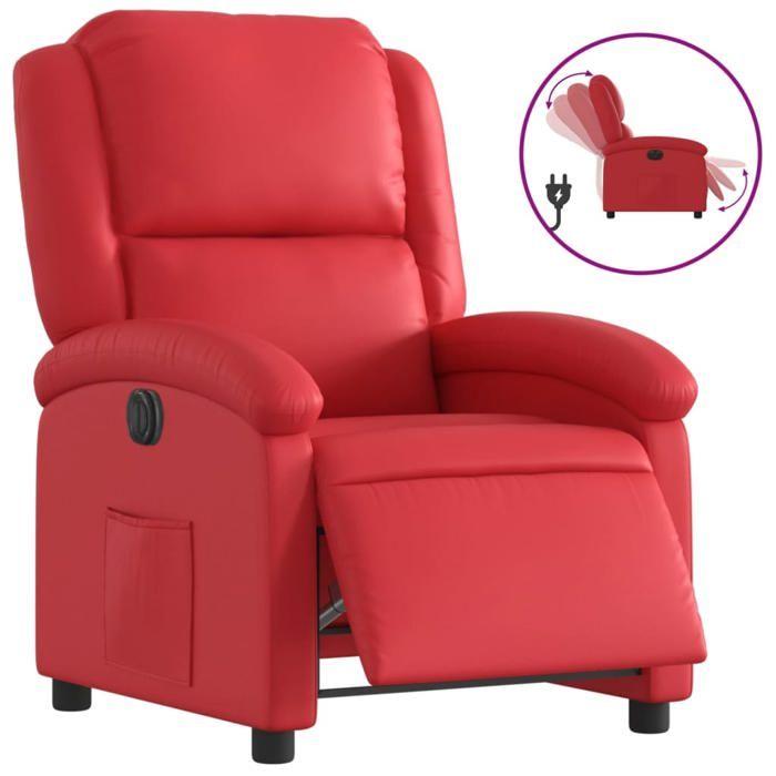 VidaXL Electric Recliner Red Faux Leather 3204217