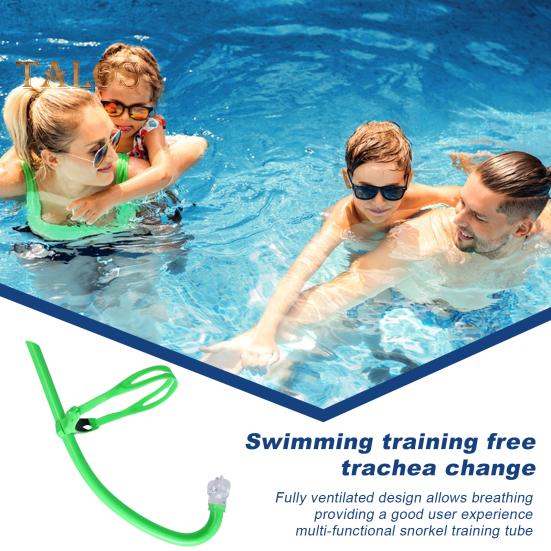 Snorkel Training Tube for Lap Swimming Diving Snorkel Breathing Tube with Headband Liquid Silicone Mouthpiece Snorkel Tube for Adult Kids