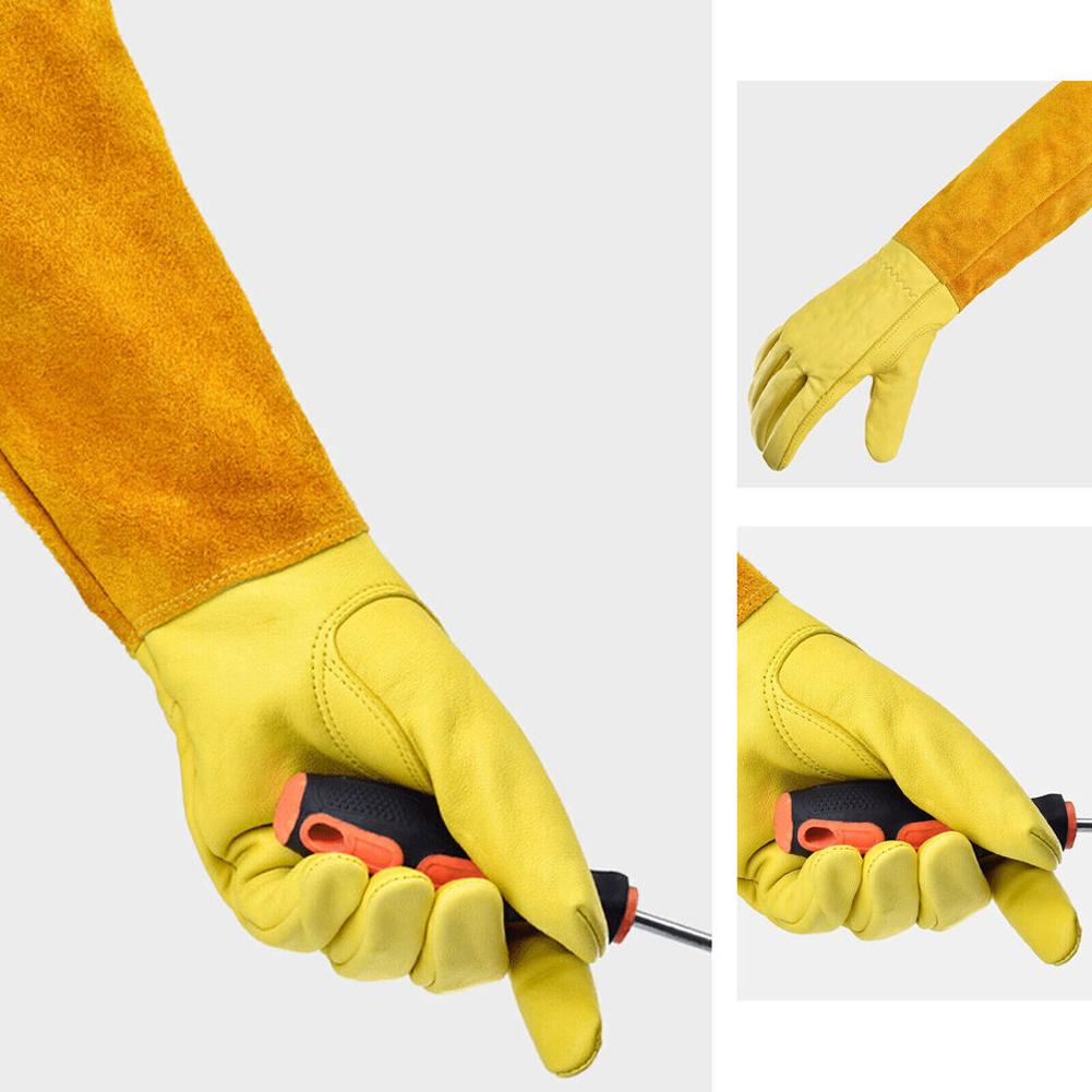 1Pair Garden Gloves Long Thorn Proof Rose Pruning Gauntlet Breathable Floral Labor Working Mitten Protection Elbow for Women Men